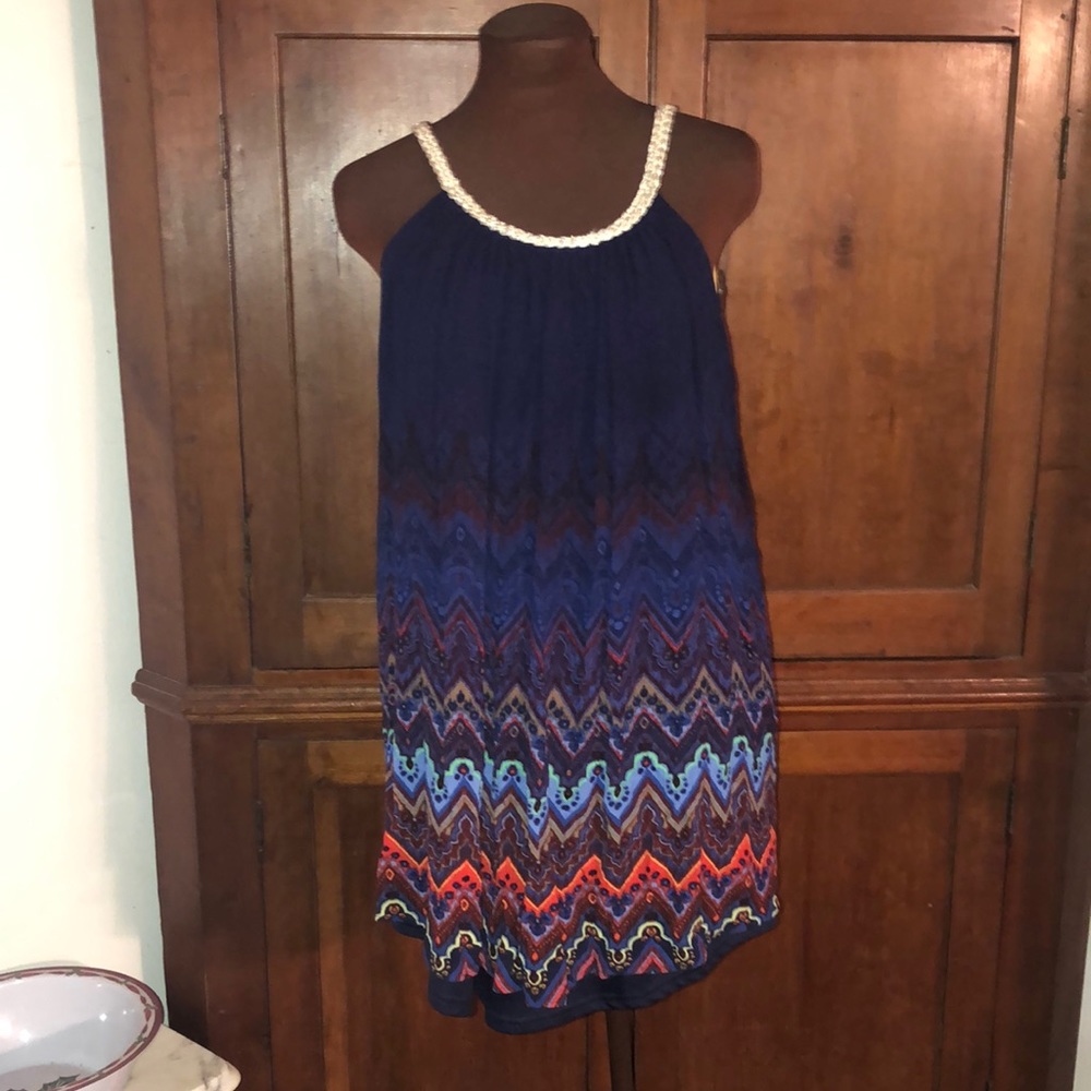Lovely Pinky sun dress size M fully lined Gold colored Rope Straps
